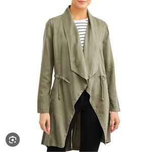 Max Jeans Khaki Drape Front Jacket